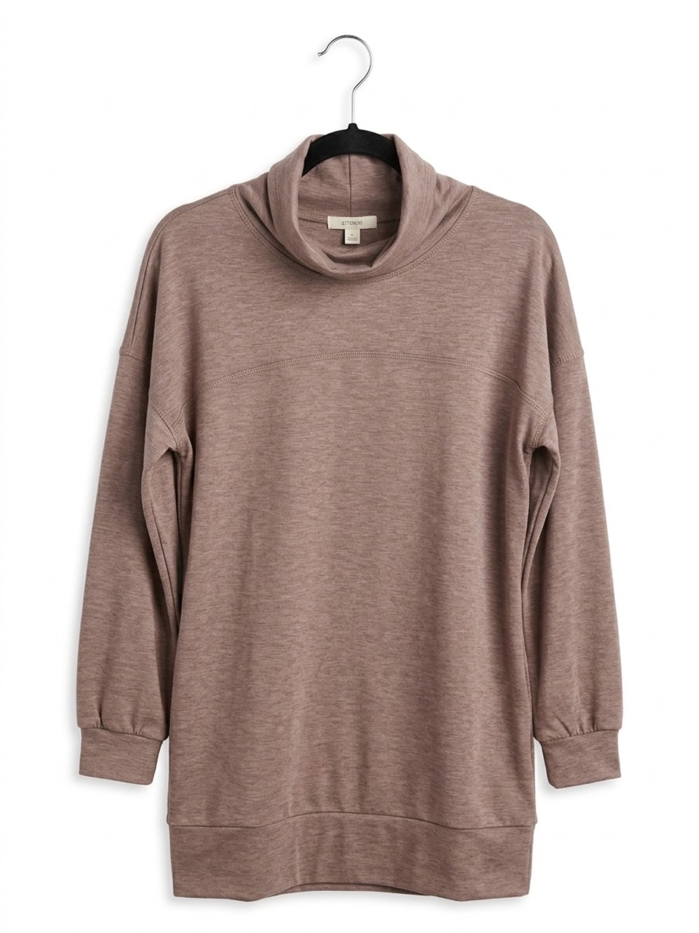 Cherish Taupe Cowlneck Tunic Sweater